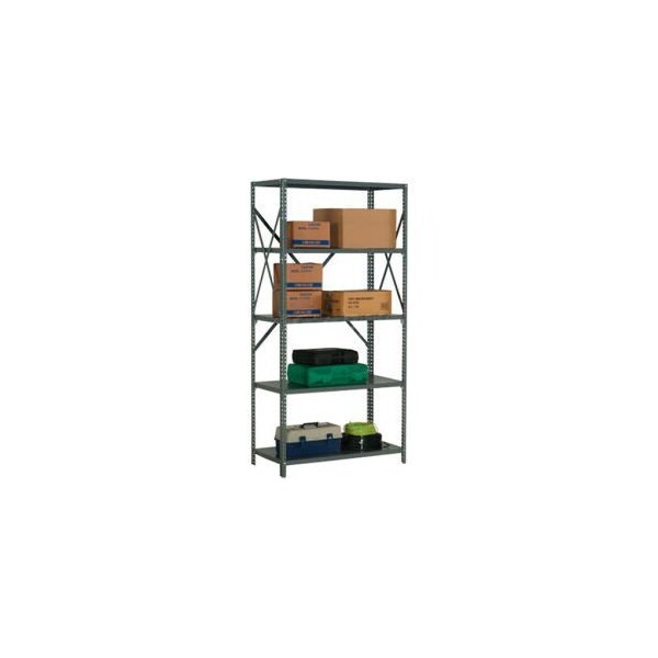 Global Equipment TriBoro KlipIt Open Starter, 5 Shelves, 18 Gauge, 48"W x 30"D x 73"H, Dark
